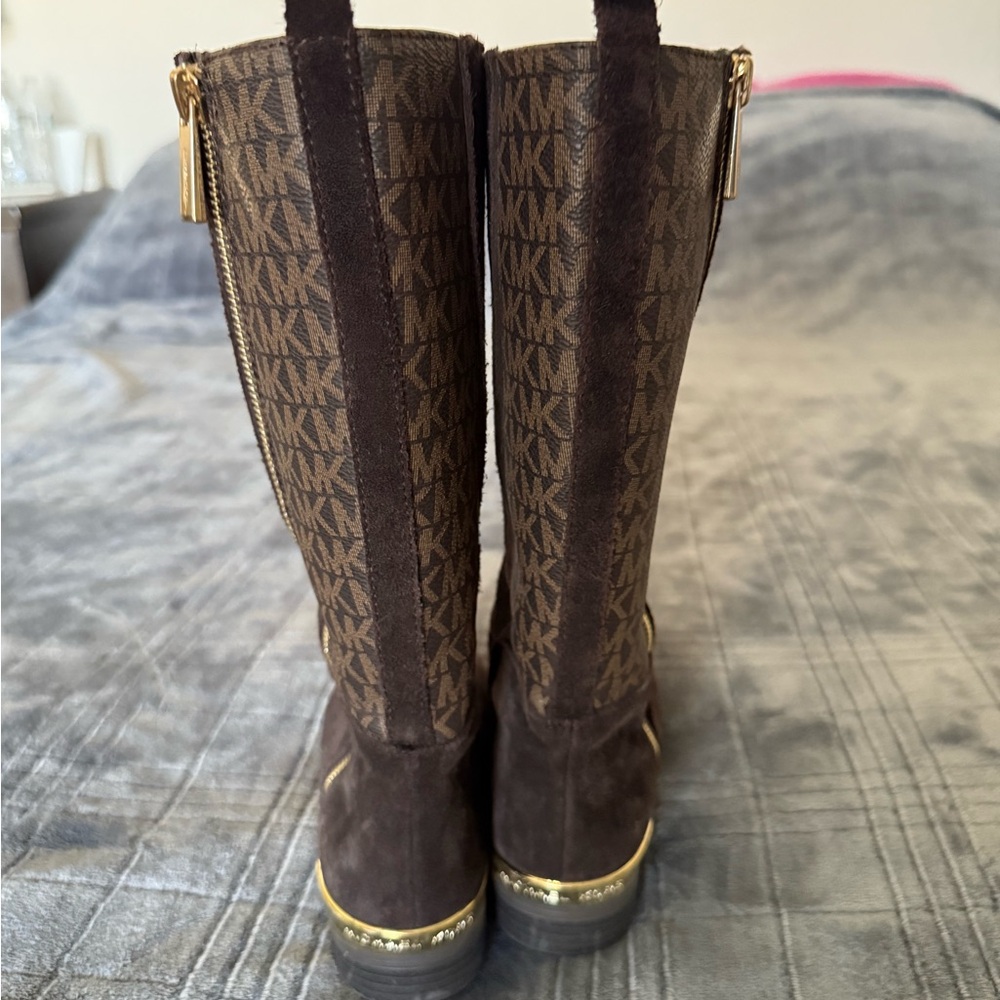 Michael Kors Brown Monogram Kids Boots